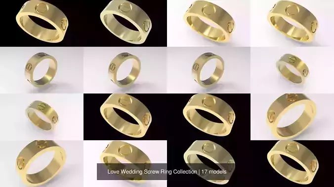 Love Wedding Screw Ring Collection