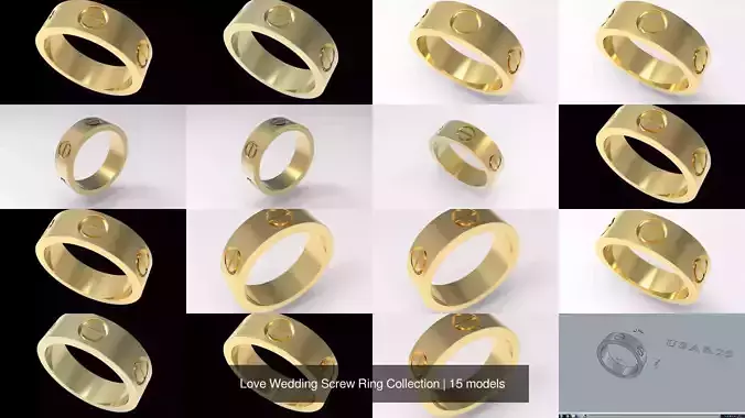 Love Wedding Screw Ring Collection