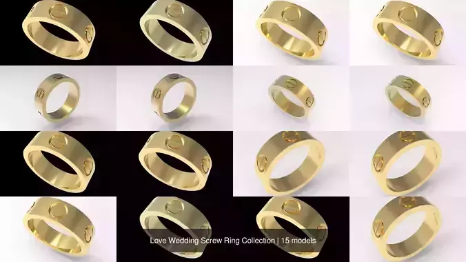 Love Wedding Screw Ring Collection