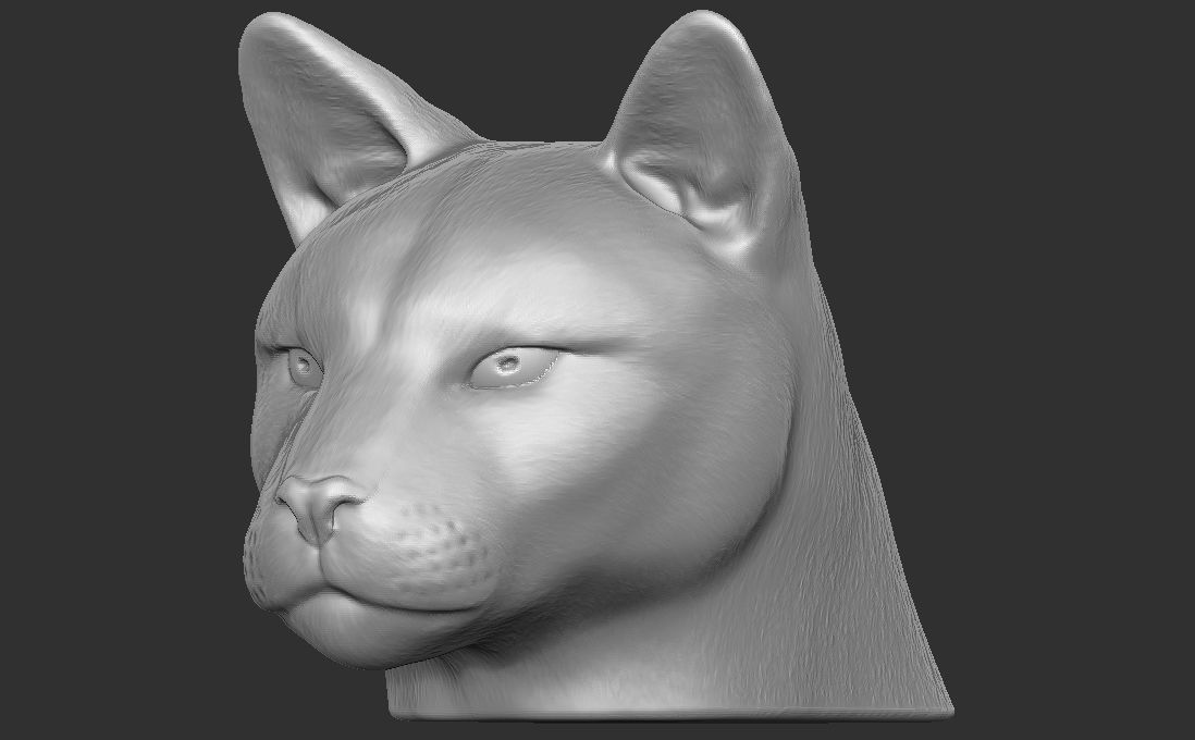 Cougar Mountain Lion head for 3D printing 3D print model_6