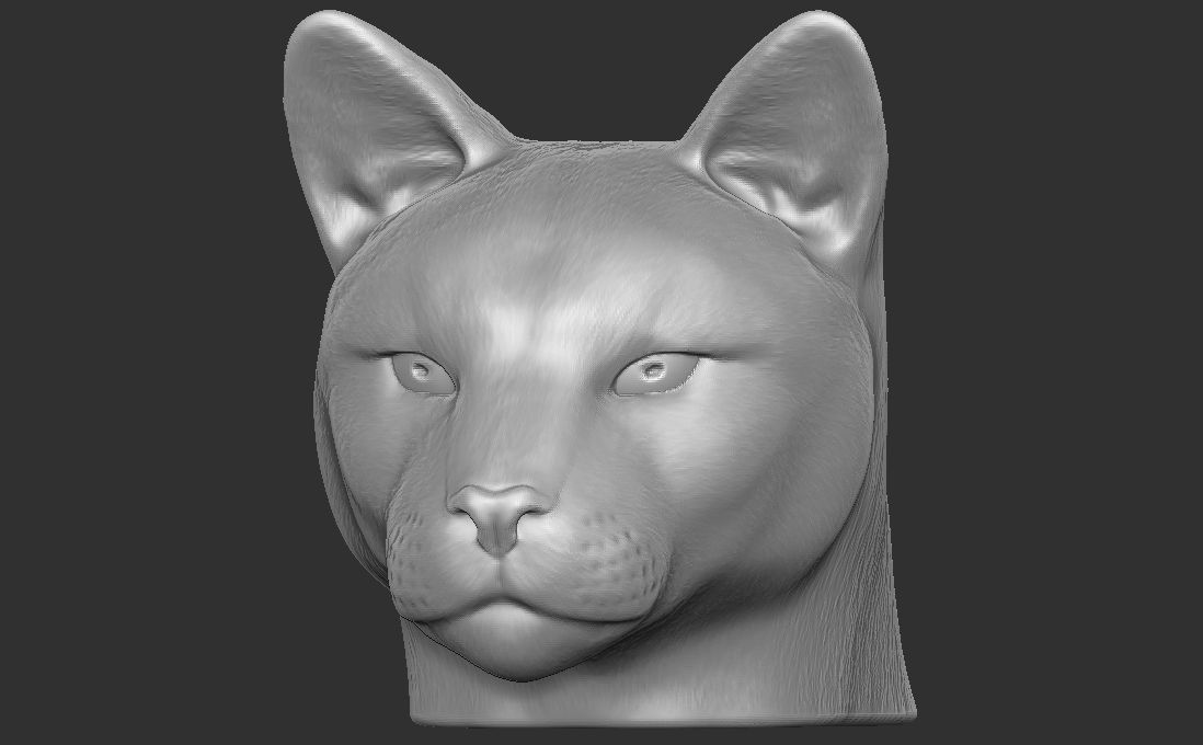 Cougar Mountain Lion head for 3D printing 3D print model_5