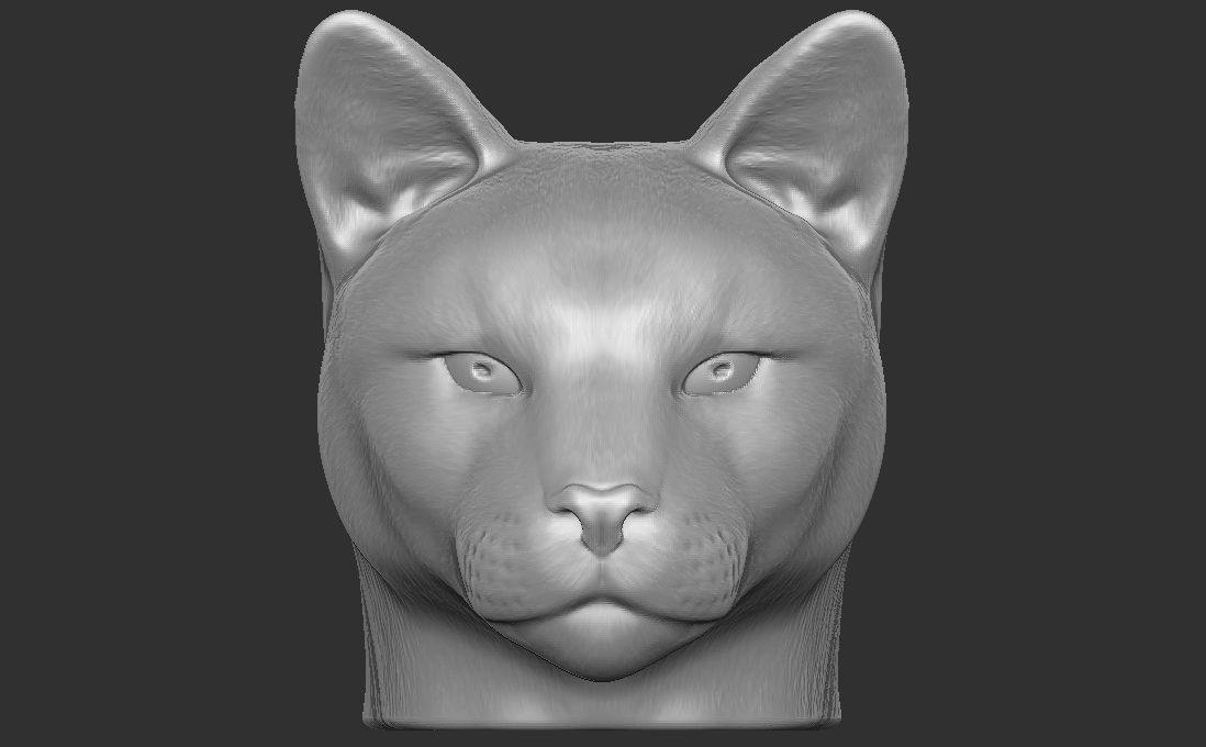Cougar Mountain Lion head for 3D printing 3D print model_4