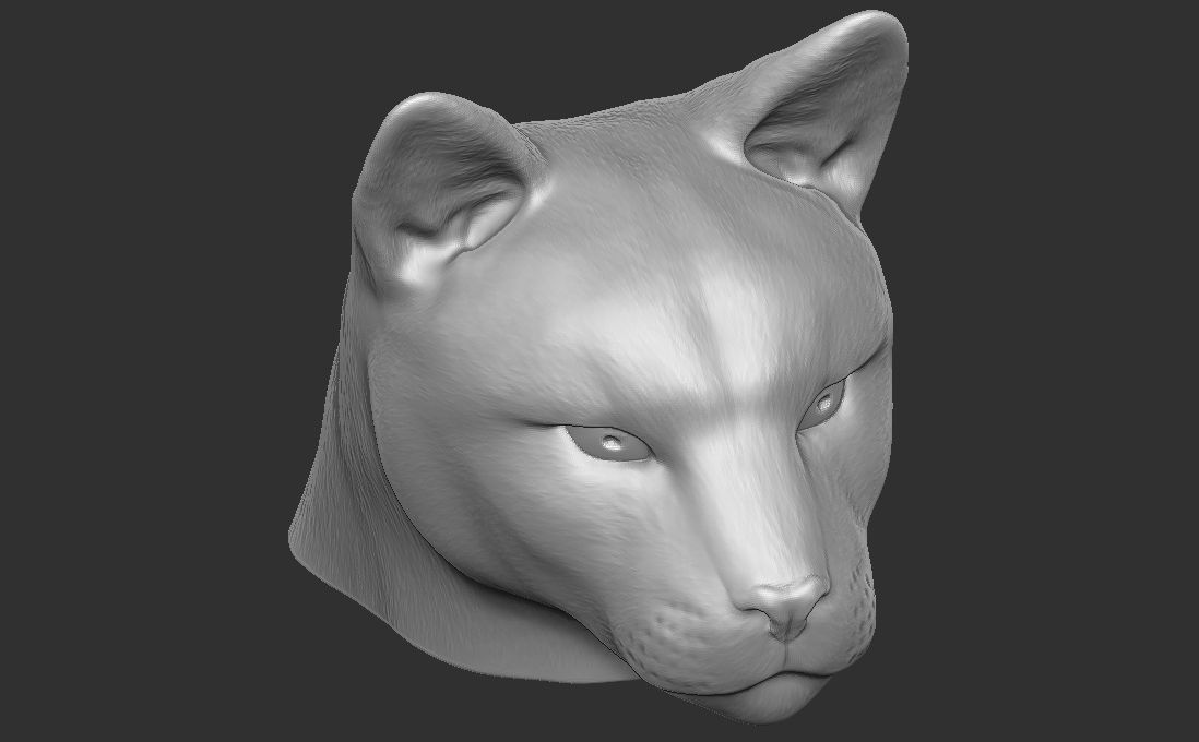 Cougar Mountain Lion head for 3D printing 3D print model_20