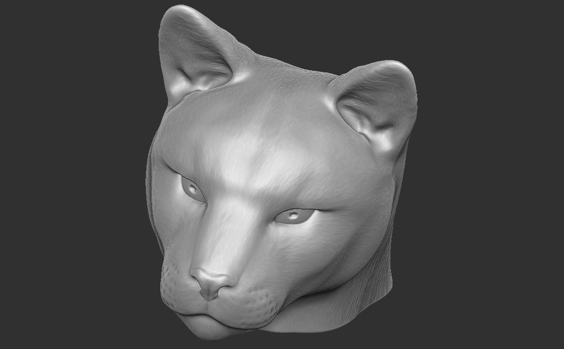 Cougar Mountain Lion head for 3D printing 3D print model_19