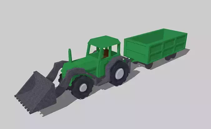 Farm Countryside Equipment Trailer Bulldozer by Outland Models