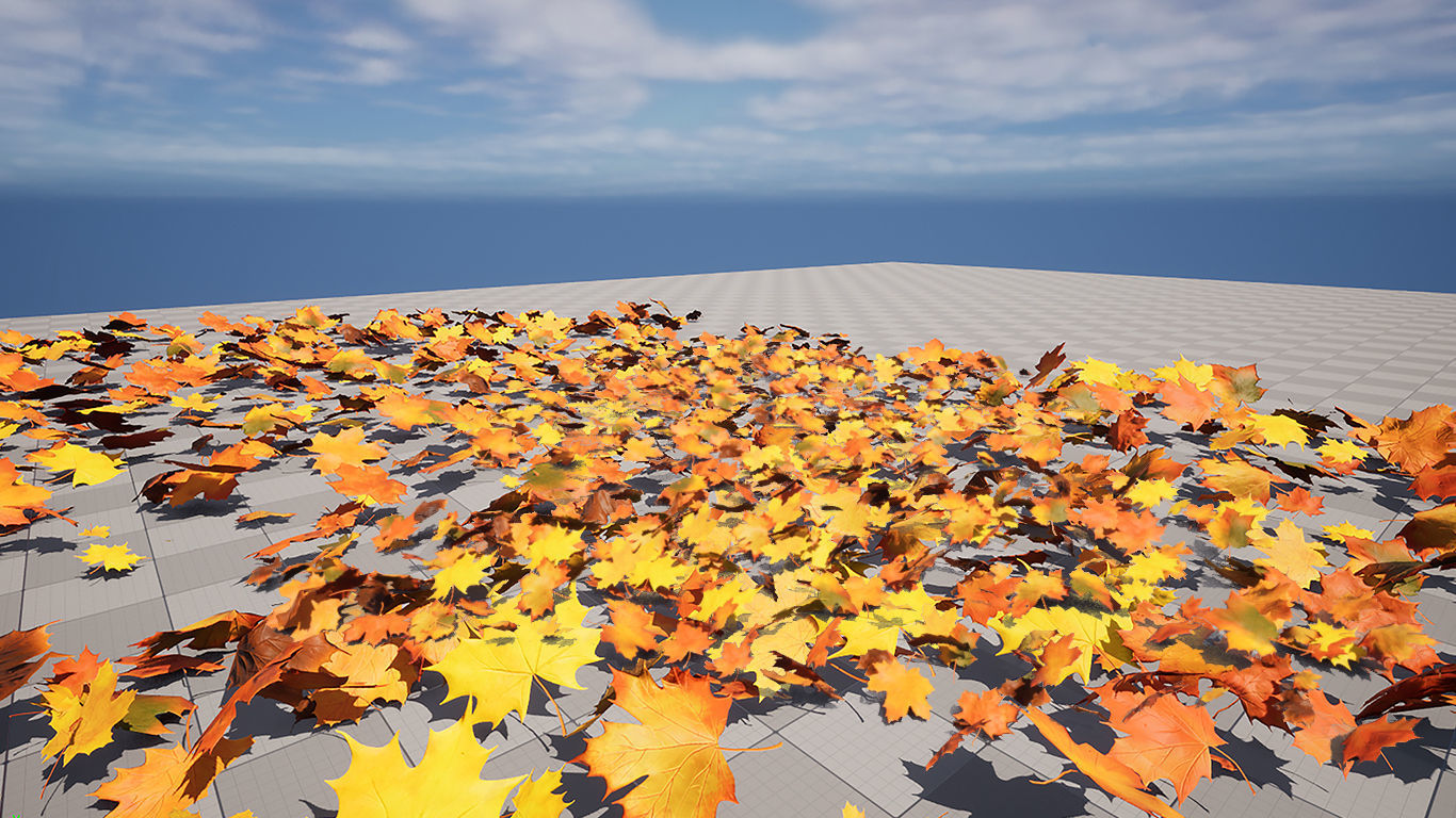 Plane tree leaves  Low-poly 3D model_2