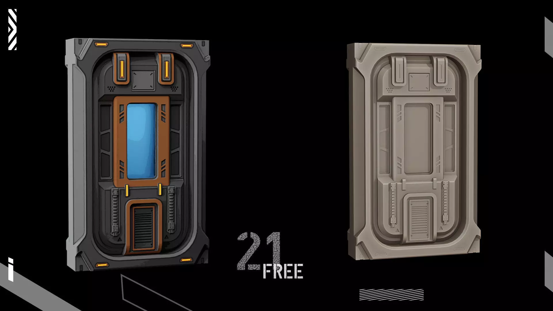 sci fi door Free 3D model