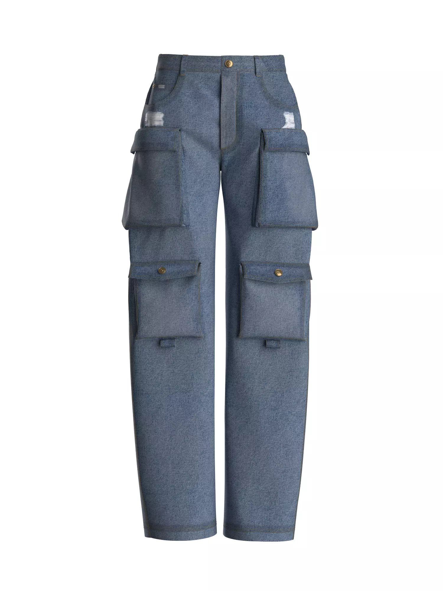 Female denim jean 3D model_0
