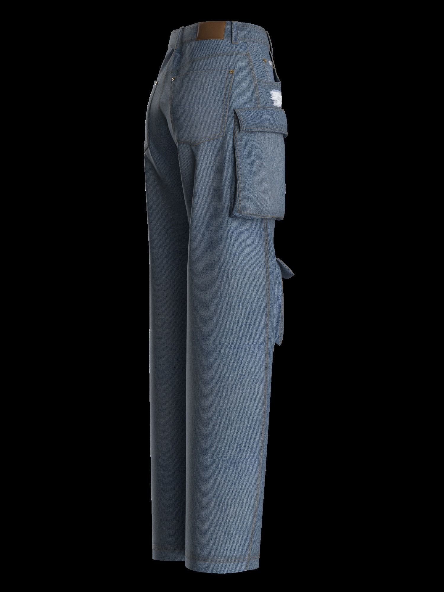 Female denim jean 3D model_11
