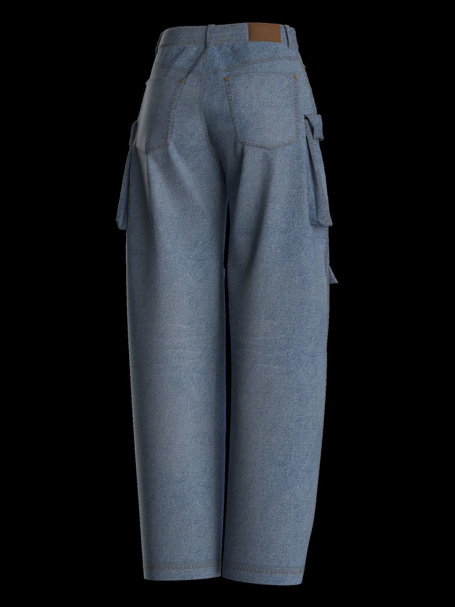Female denim jean 3D model_13