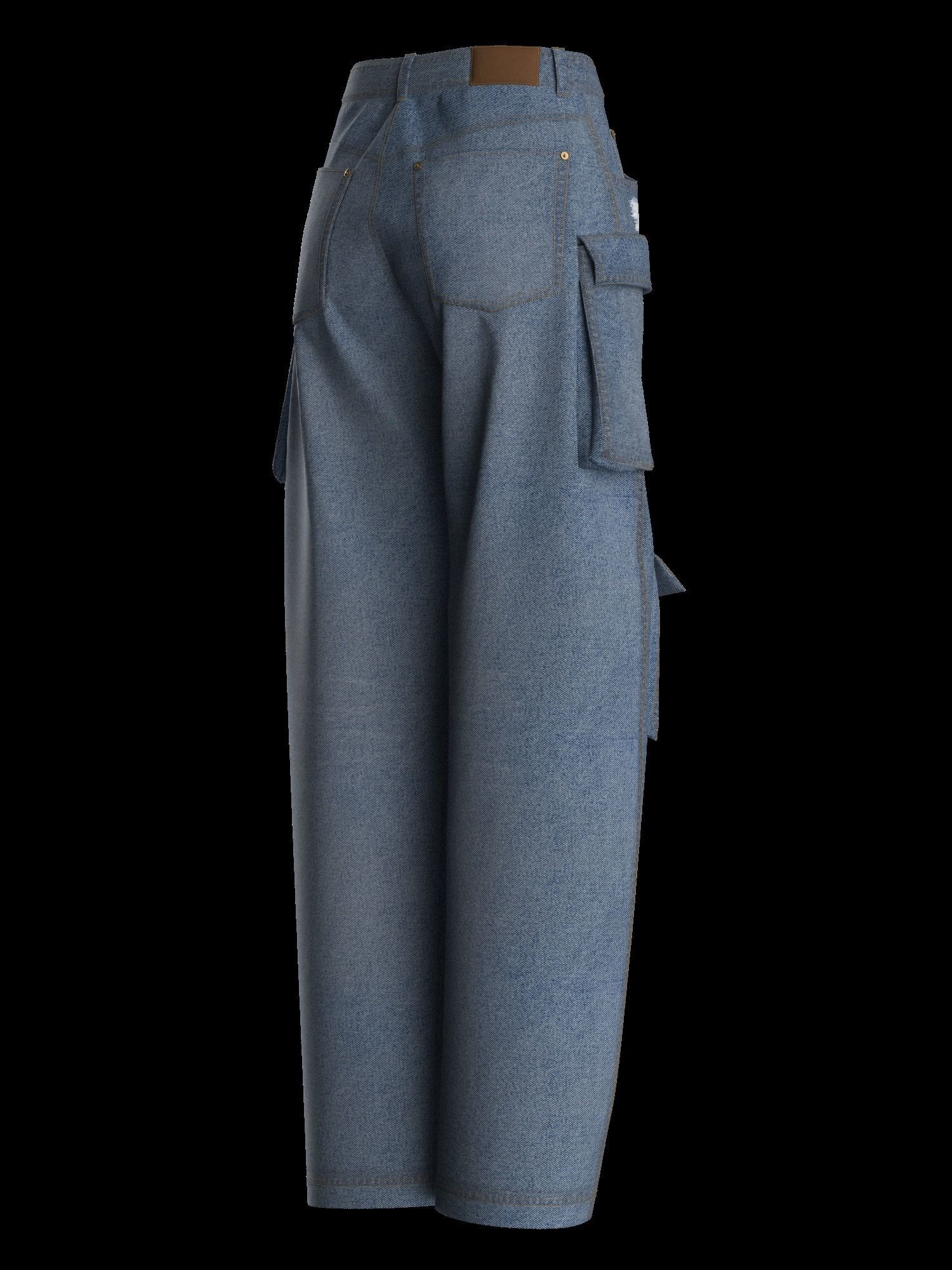 Female denim jean 3D model_12