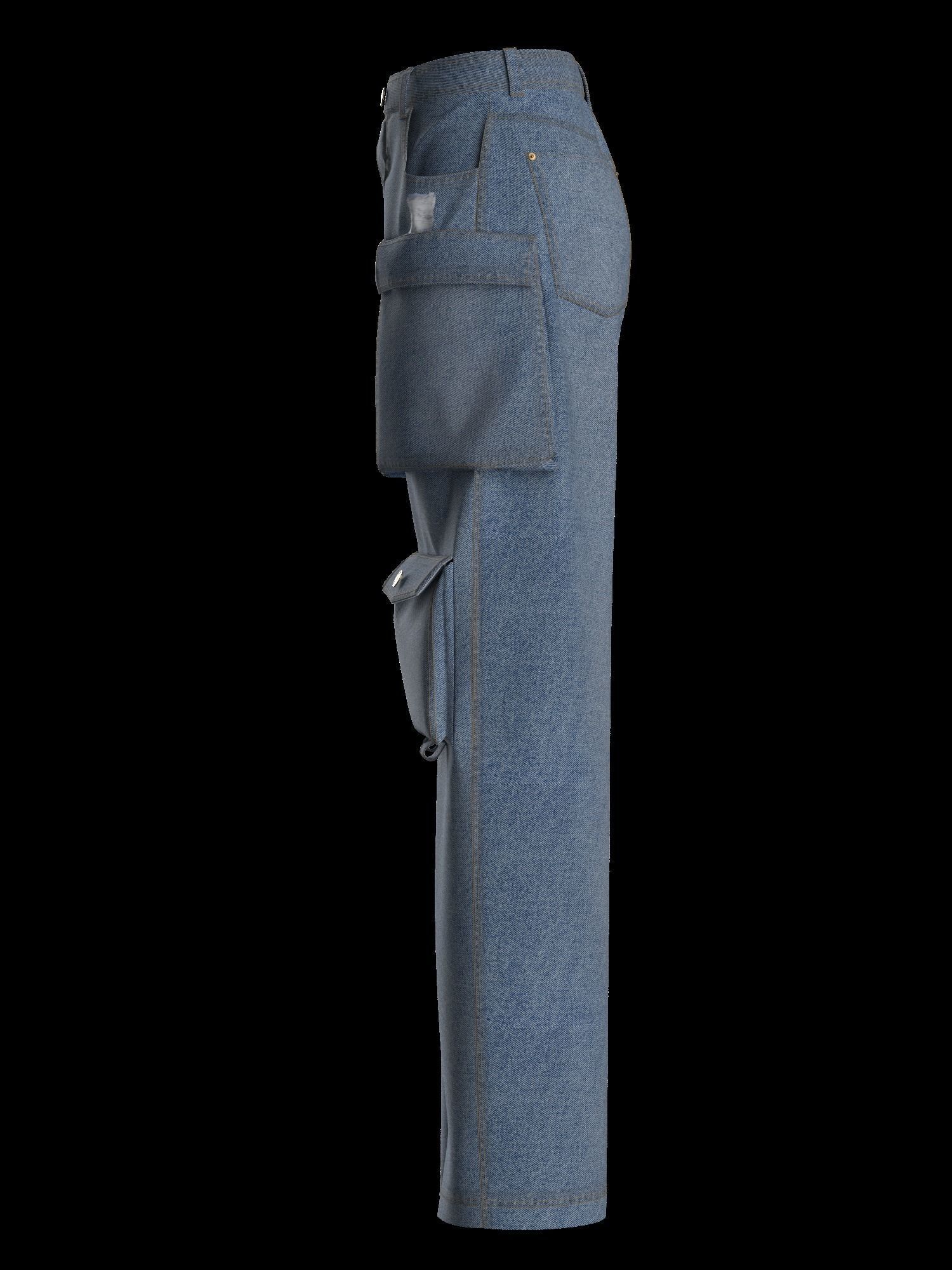 Female denim jean 3D model_5