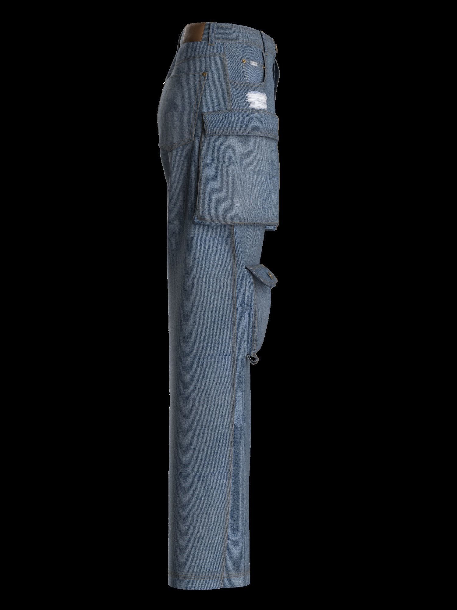 Female denim jean 3D model_10