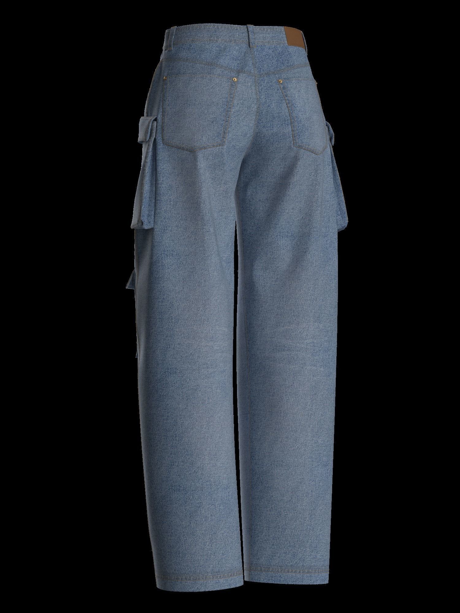 Female denim jean 3D model_2