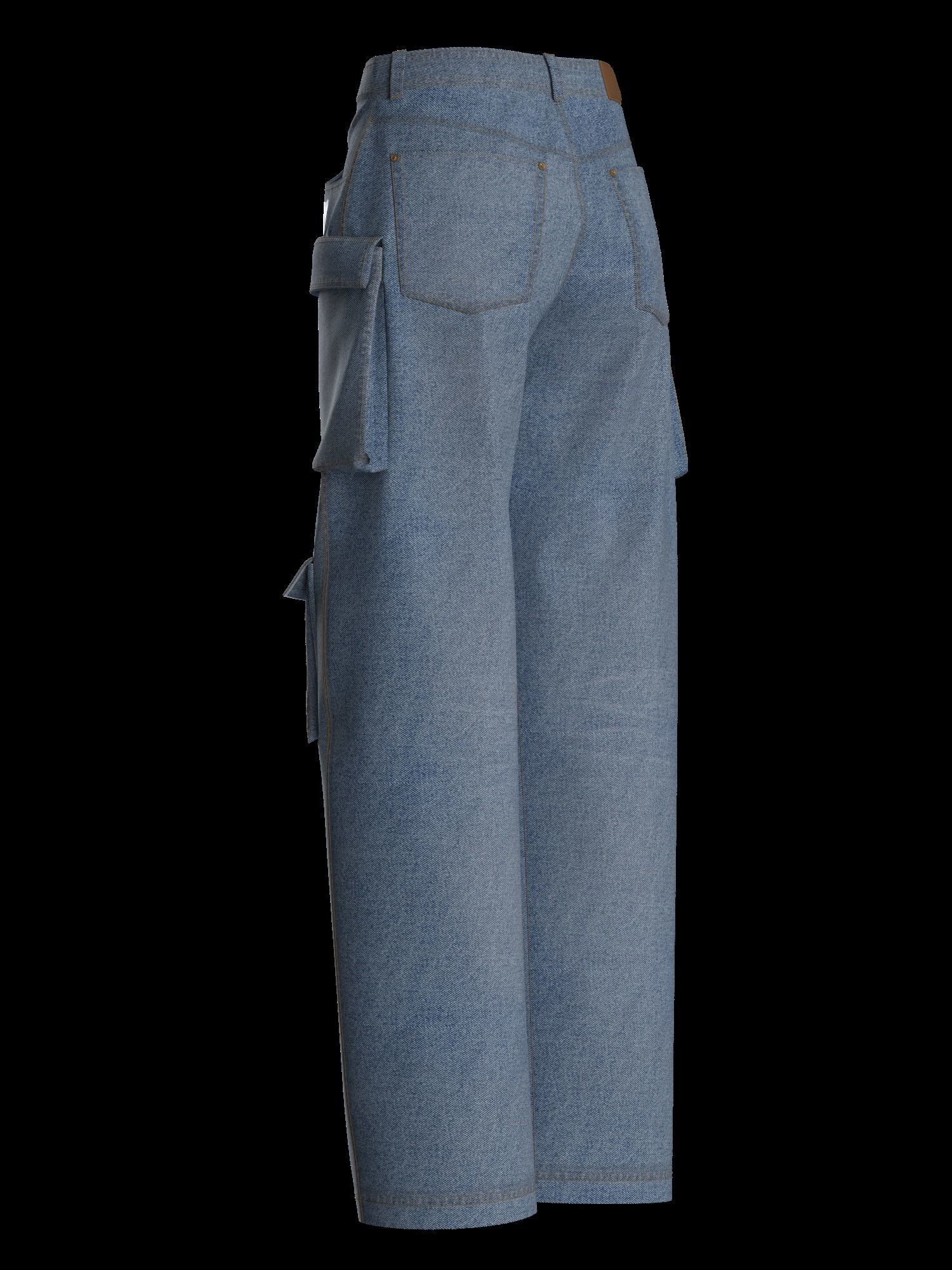 Female denim jean 3D model_3