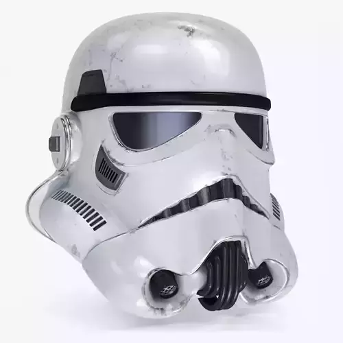 StormTrooper Helmet Damaged Low-poly 3D model