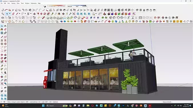 Container restaurant 3d model