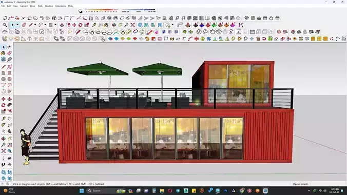 Container restaurant 3d model