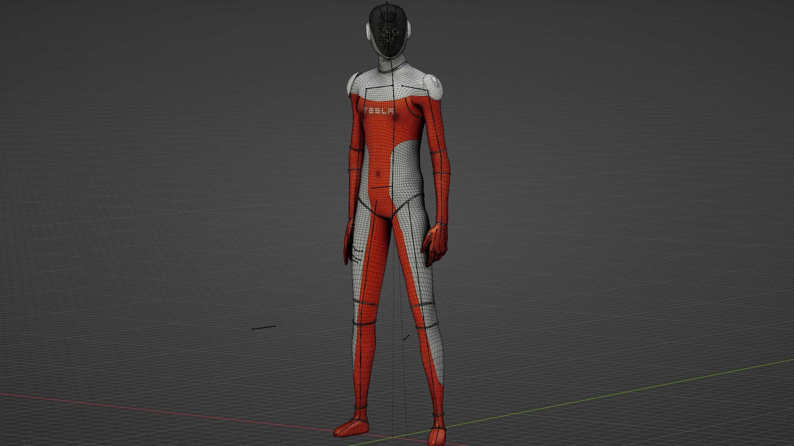 TESLA ROBOT V-2   RIGGED 3D model_35