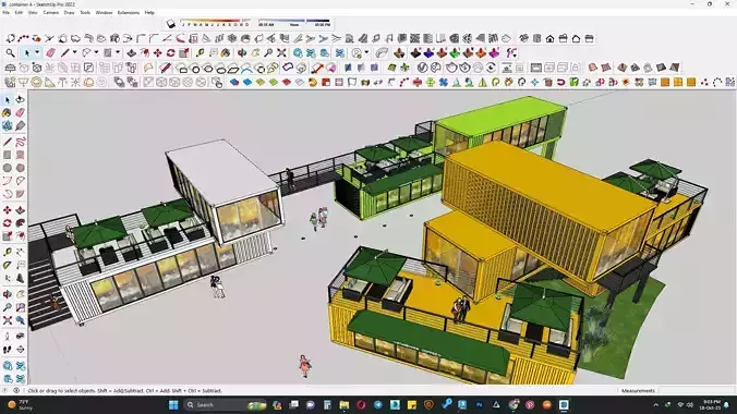 Container restaurant 3d model