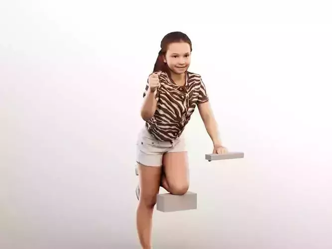 Natalia 14536 - Girl  Playing On Climbing Frame Low-poly 3D model
