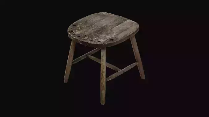Wood Stool 01 - HeraScans