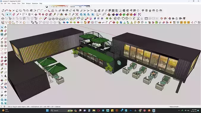 Container restaurant 3d model