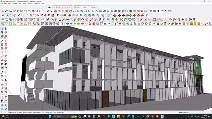 Contemporary office building facade