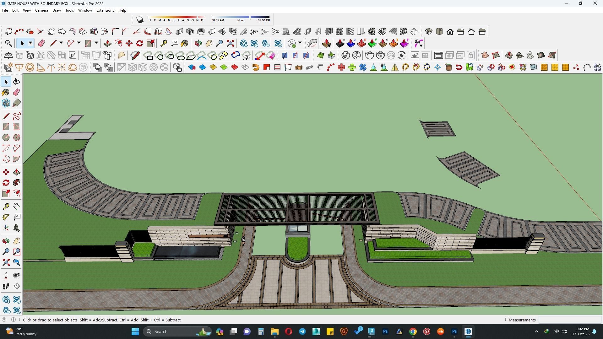 GATE HOUSE WITH BOUNDARY BOX 3D model_2