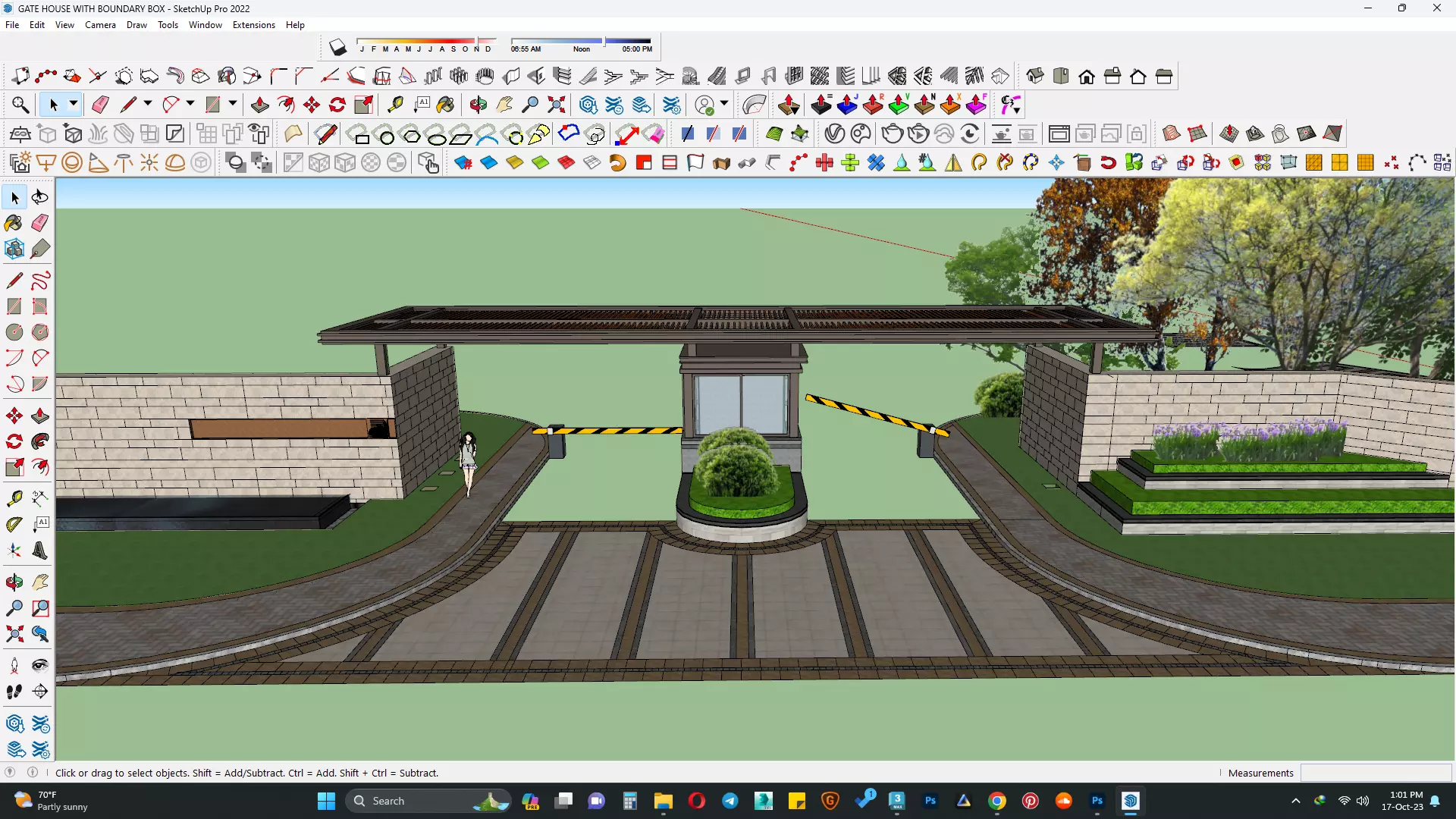 GATE HOUSE WITH BOUNDARY BOX 3D model_0