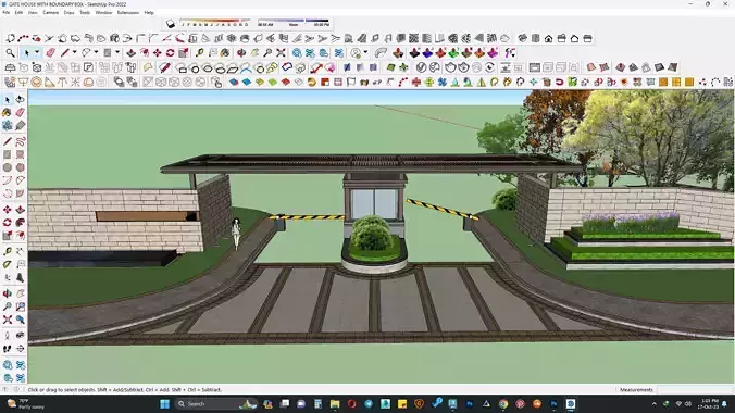 GATE HOUSE WITH BOUNDARY BOX