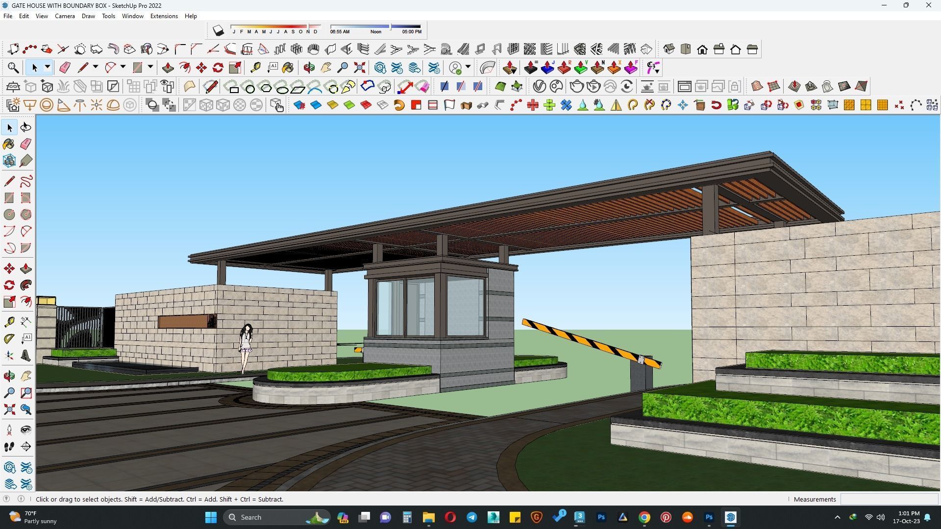 GATE HOUSE WITH BOUNDARY BOX 3D model_1