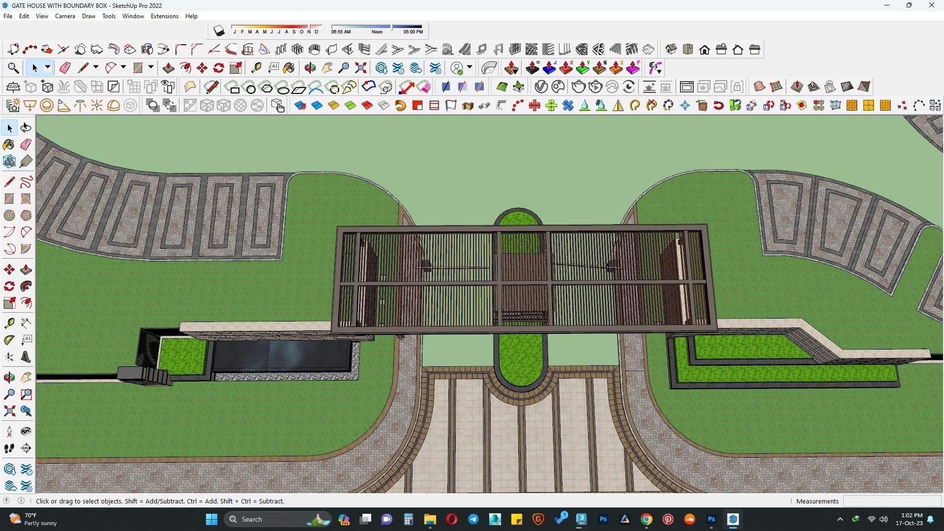 GATE HOUSE WITH BOUNDARY BOX 3D model_3