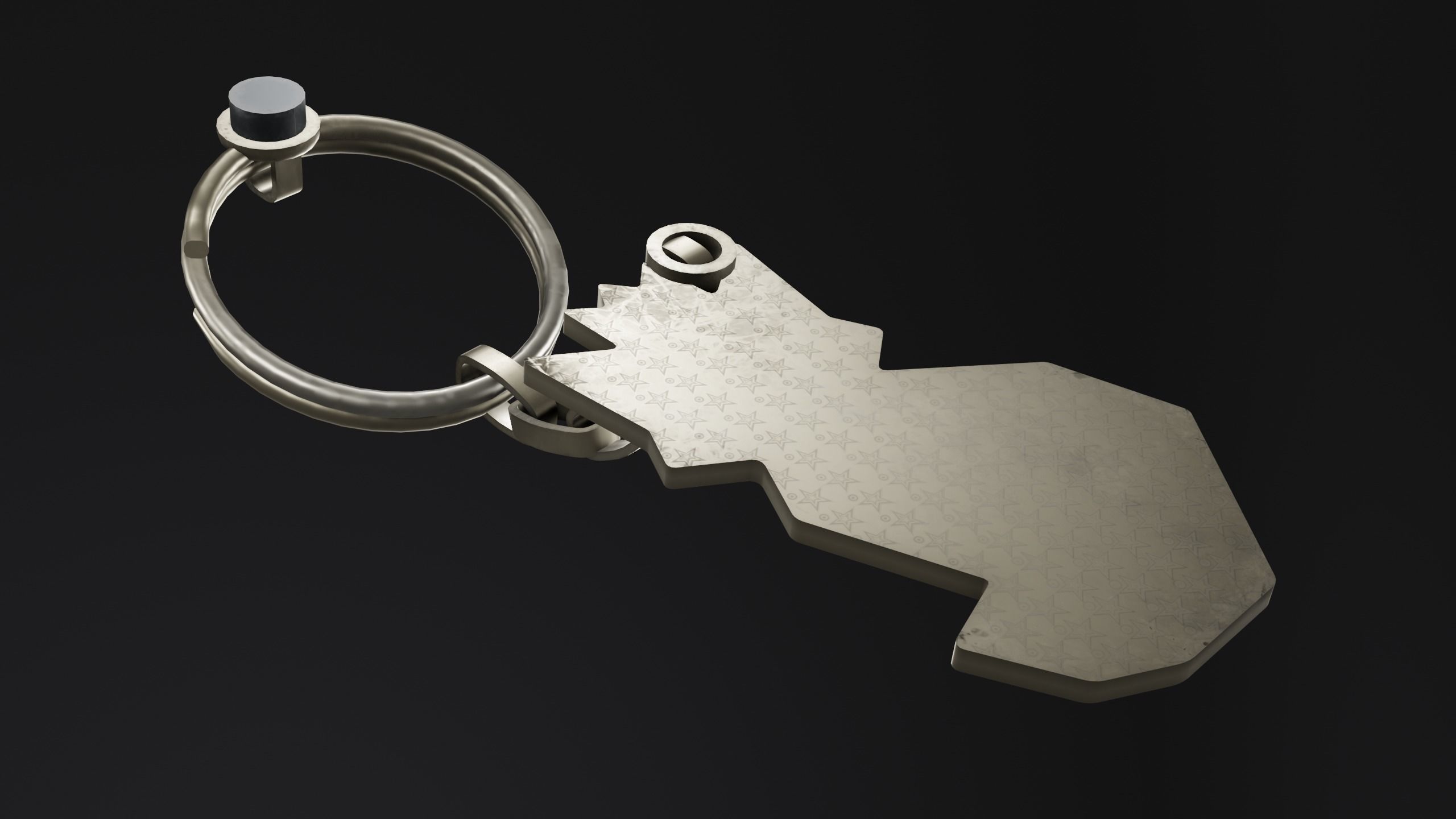 Keychain fox Low-poly 3D model_7