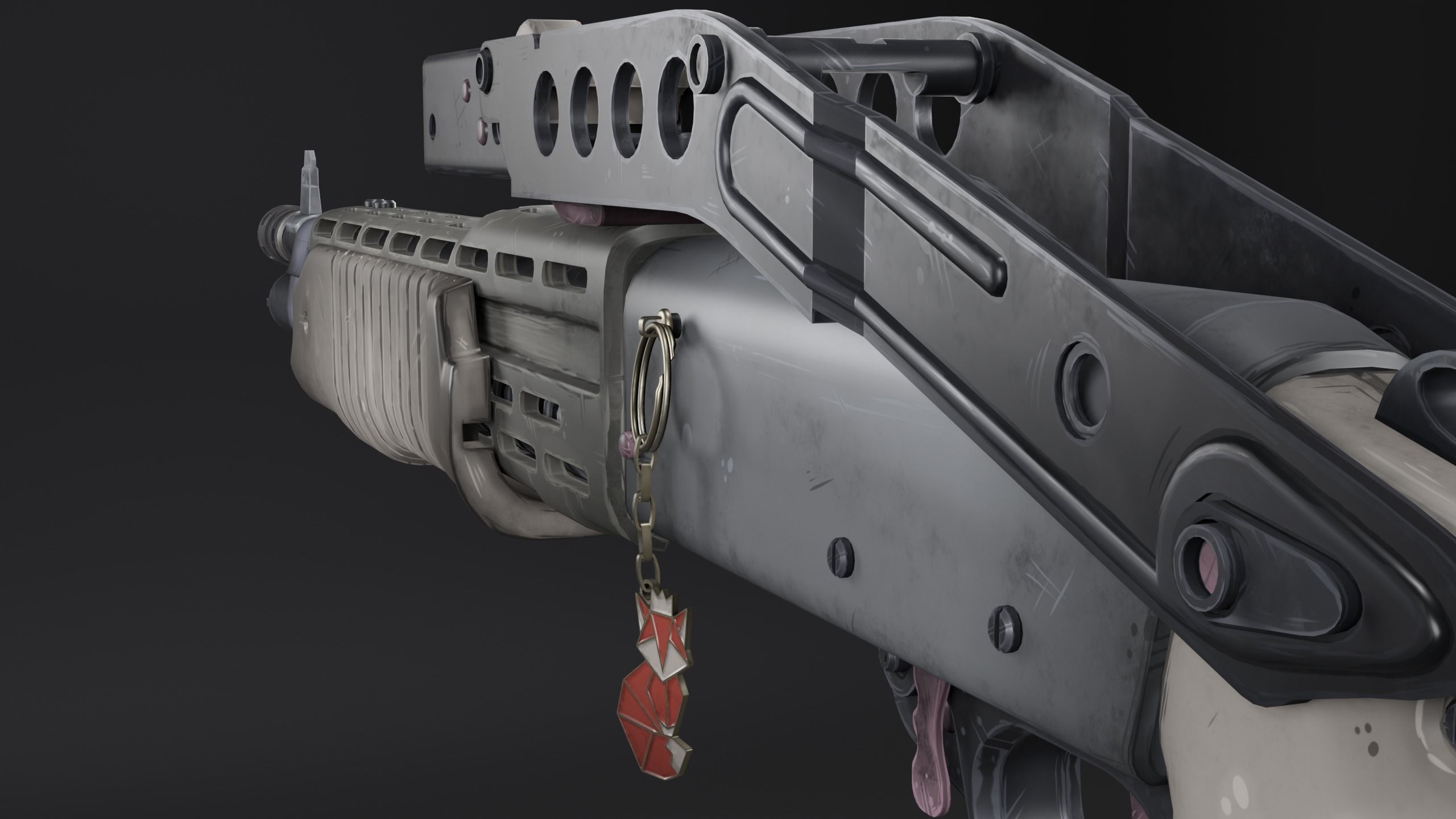 Keychain fox Low-poly 3D model_23