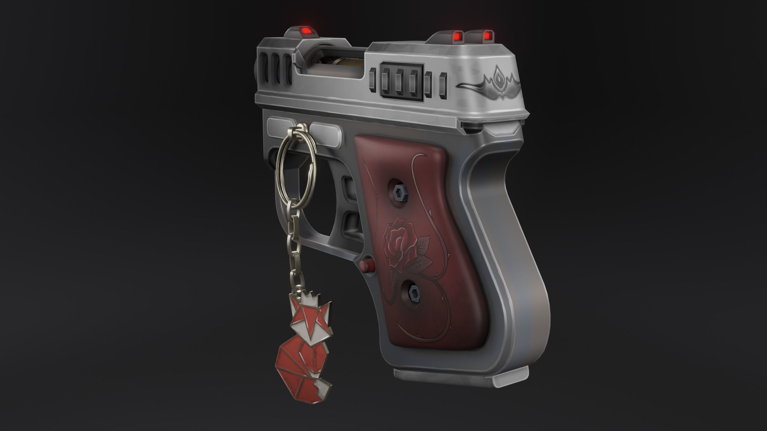 Keychain fox Low-poly 3D model_24