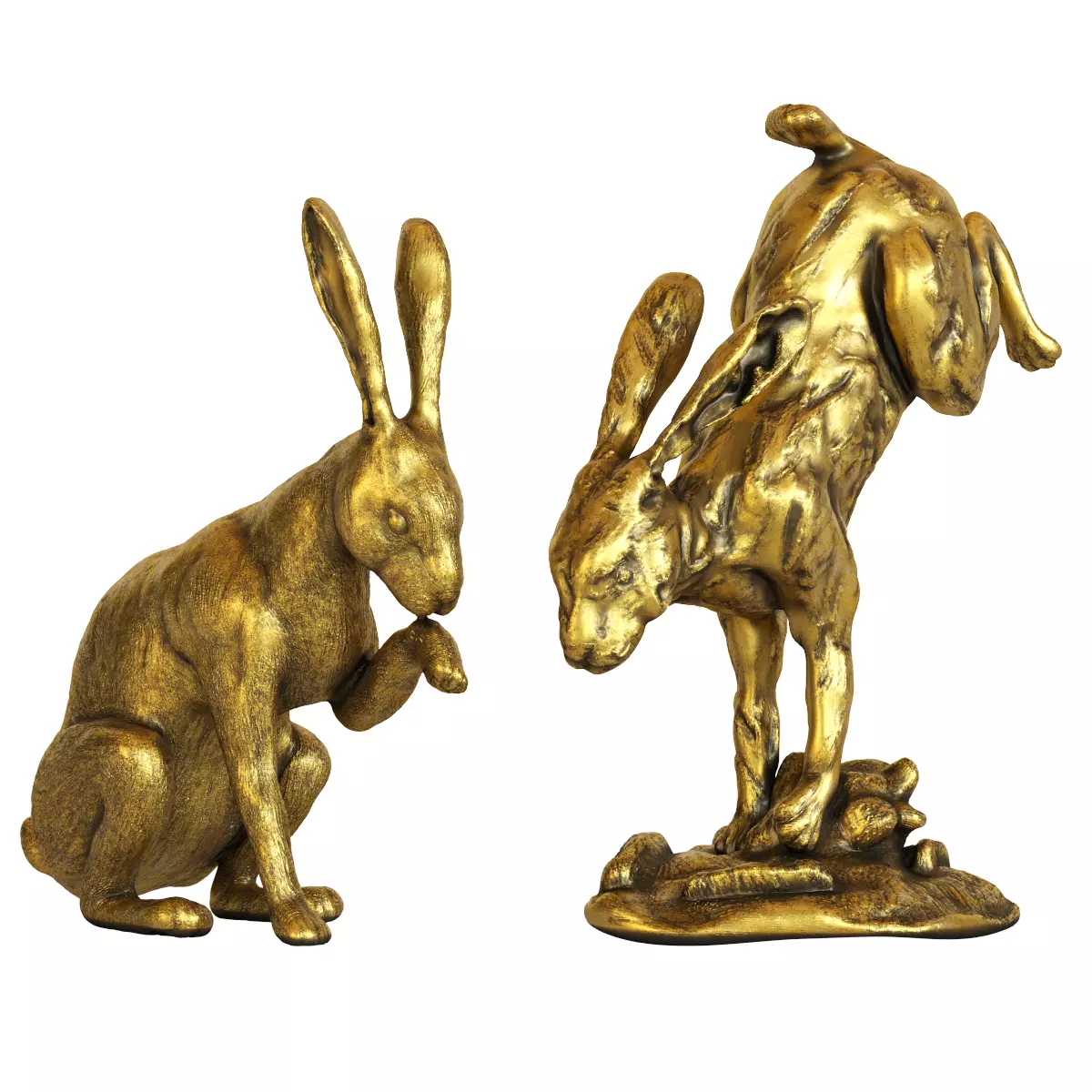 Hares Figurine Set Two 3D model_0