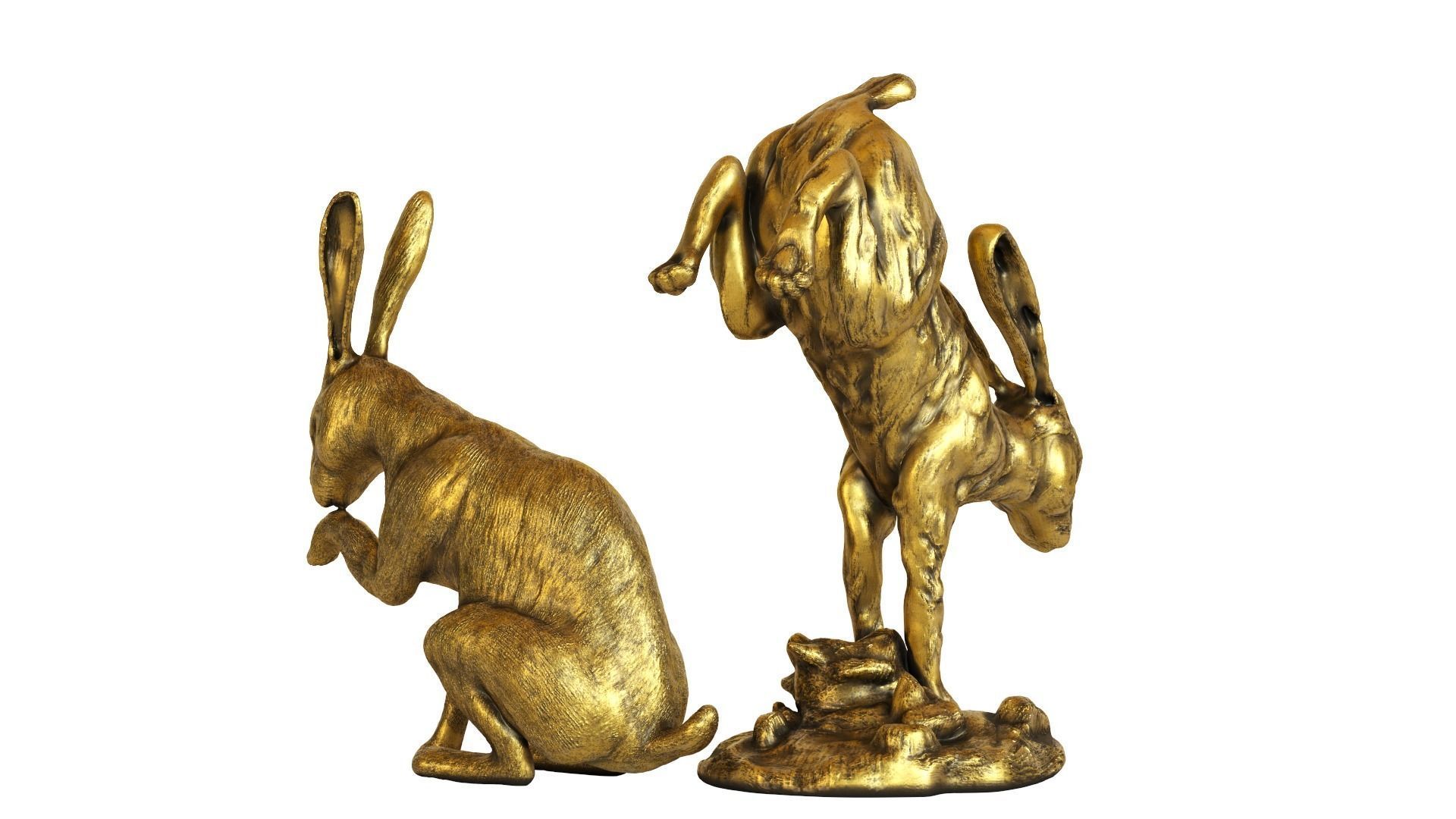 Hares Figurine Set Two 3D model_5