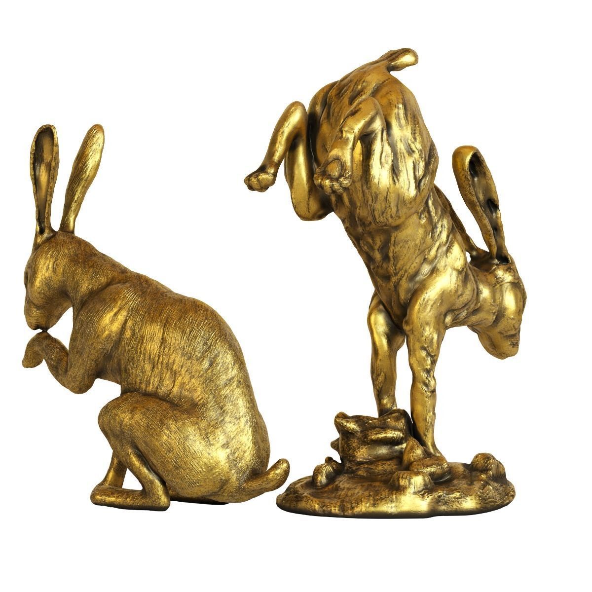 Hares Figurine Set Two 3D model_1