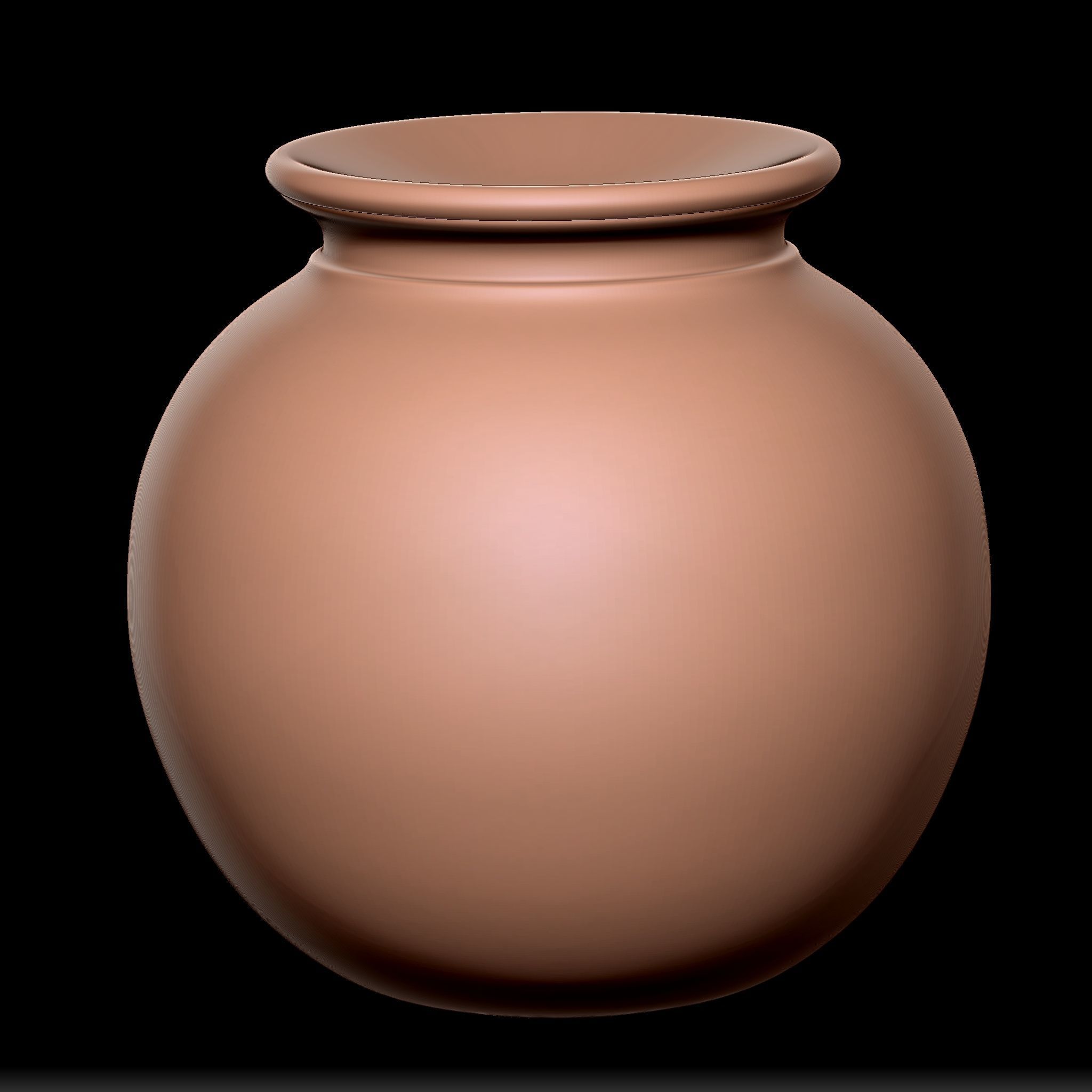 65 Clay Pot Base Mesh Low-poly 3D model_43