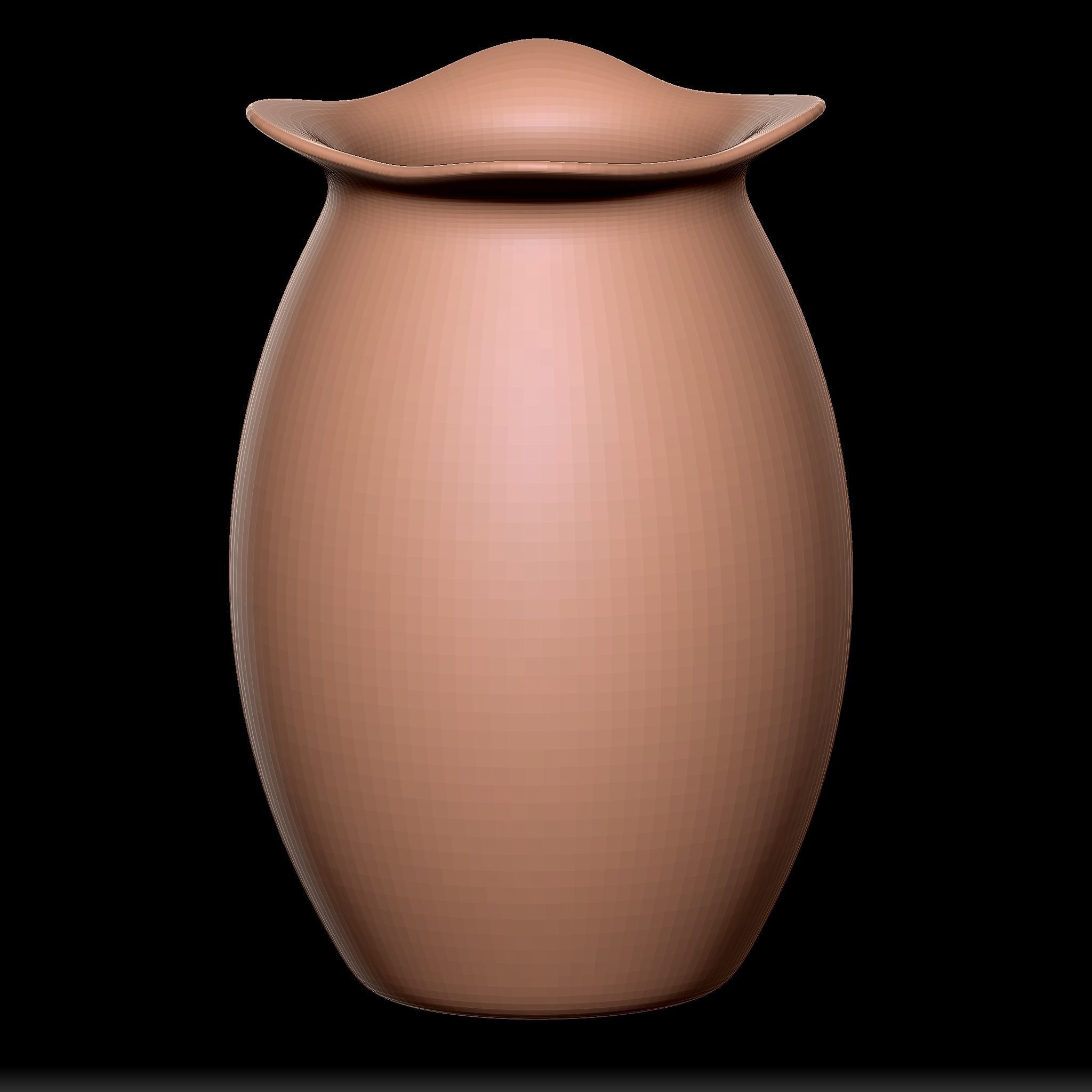 65 Clay Pot Base Mesh Low-poly 3D model_49