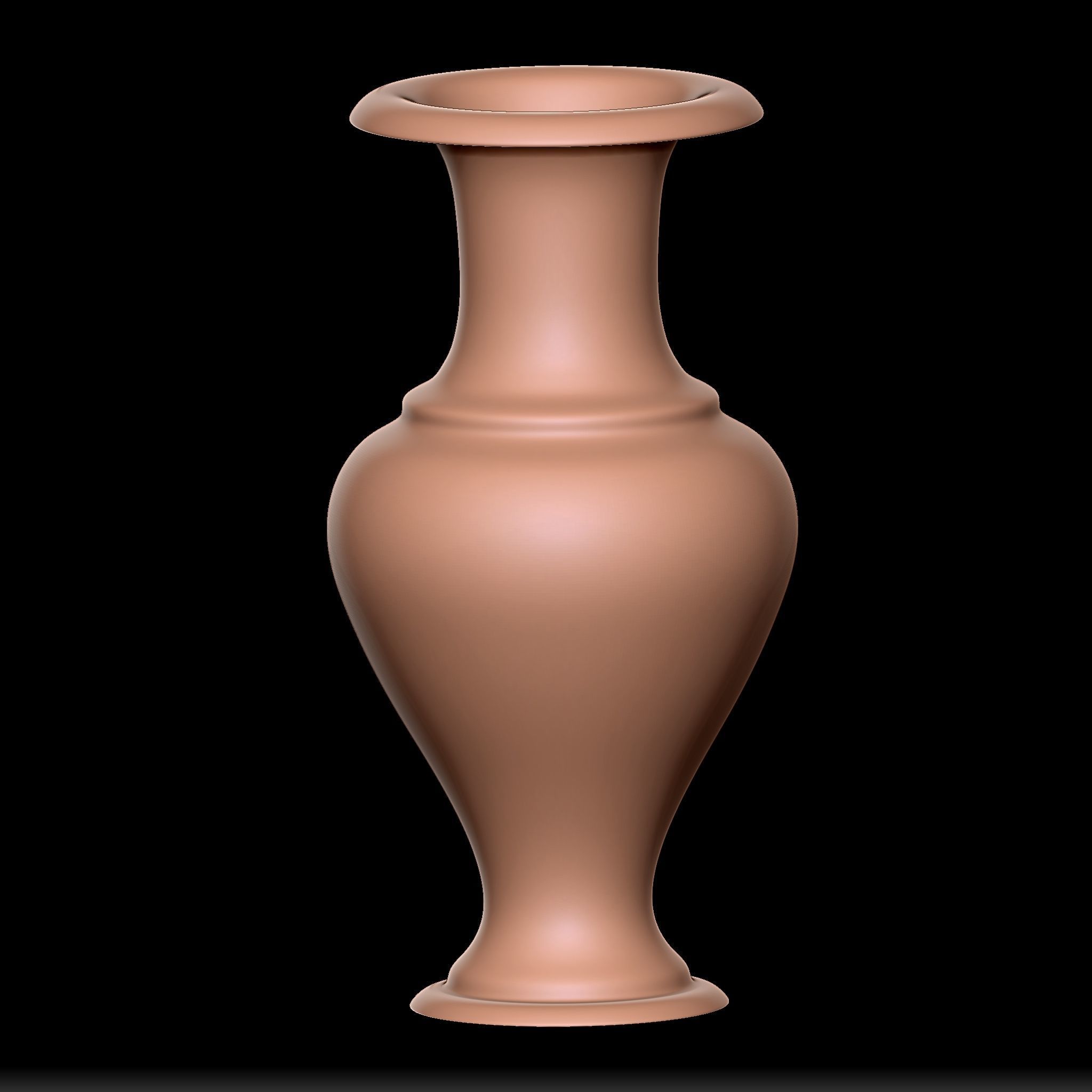 65 Clay Pot Base Mesh Low-poly 3D model_2