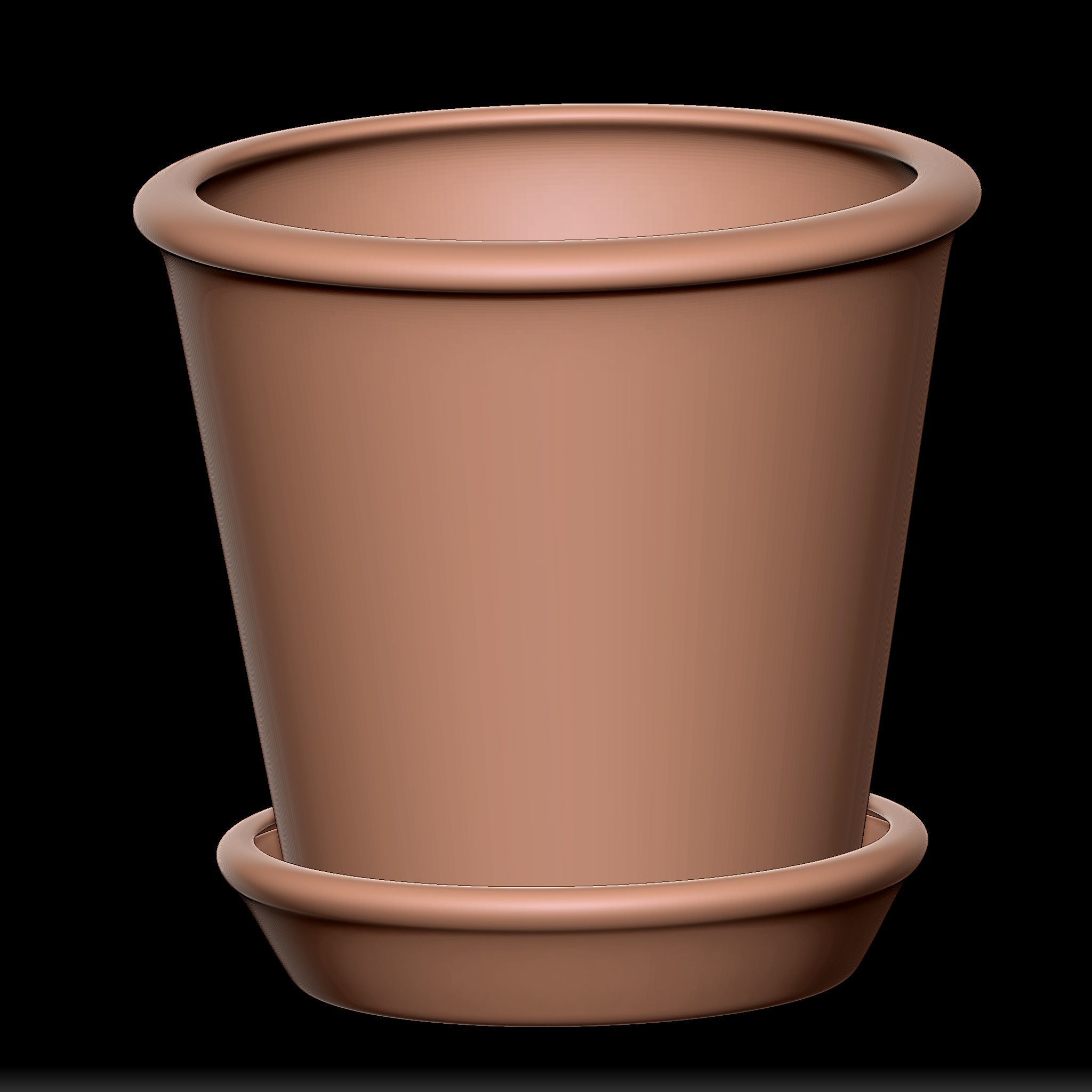 65 Clay Pot Base Mesh Low-poly 3D model_44