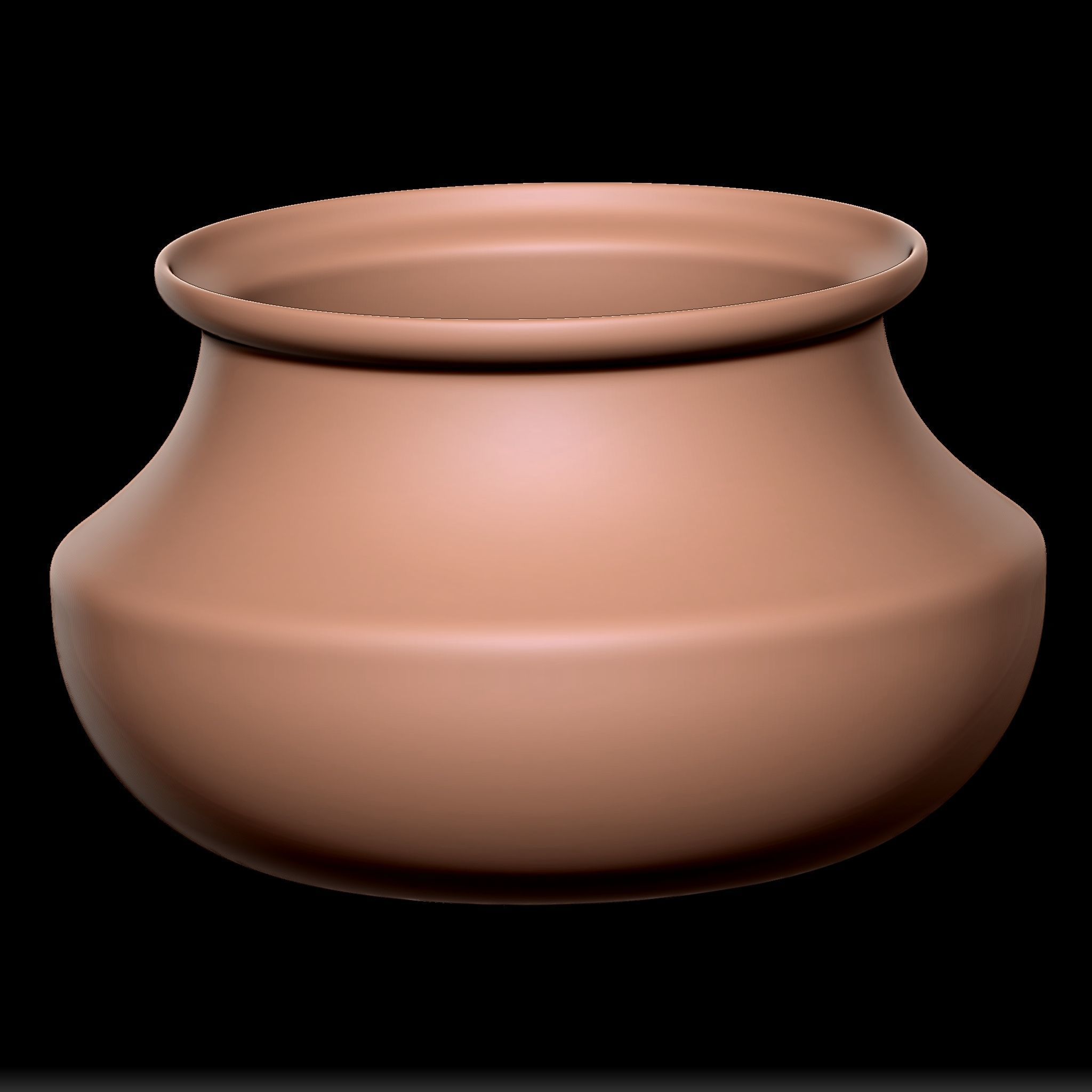 65 Clay Pot Base Mesh Low-poly 3D model_34