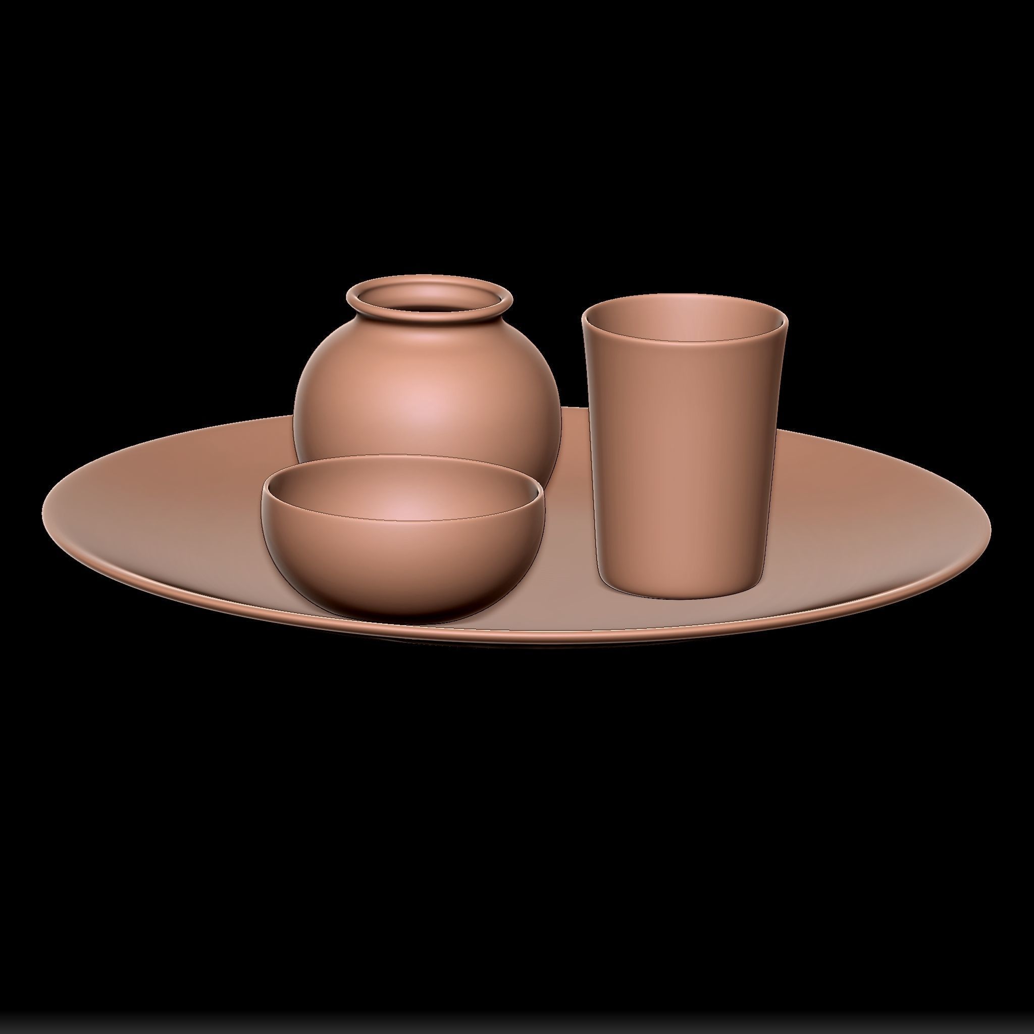 65 Clay Pot Base Mesh Low-poly 3D model_13