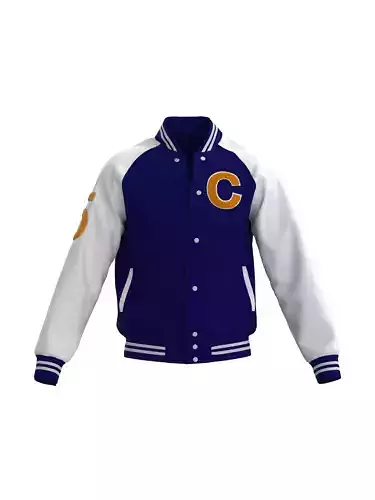 Male raglan varsity jecket 3D model