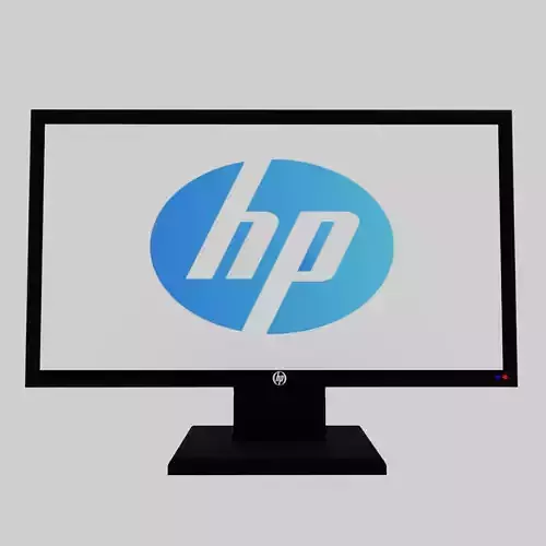 HP Computer Monitor Low-poly 3D model