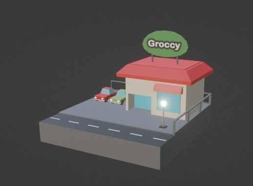 3D low poly grocery store  Low-poly 3D model_16