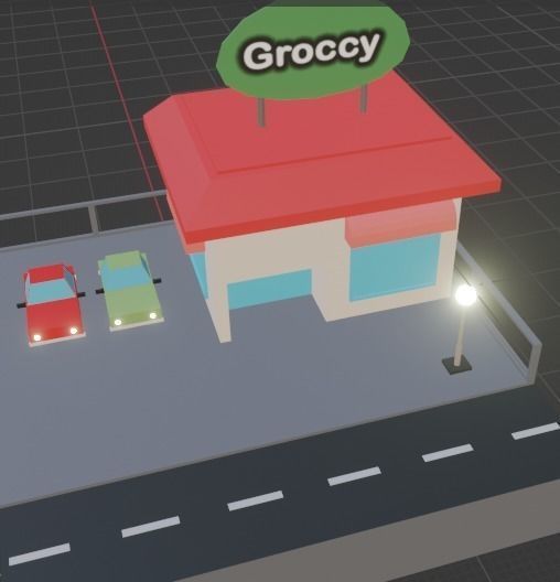3D low poly grocery store  Low-poly 3D model_11