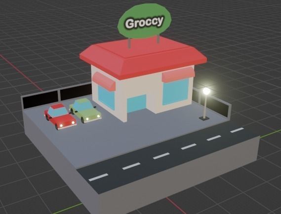 3D low poly grocery store  Low-poly 3D model_20
